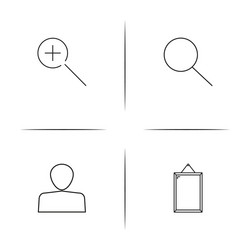 office simple linear icon setsimple outline icons vector image