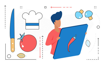 online culinary course internet technology user vector image