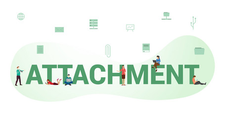 attachment document data concept with big word vector image