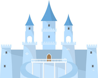 Blue fairy ice castle for beautiful king princess vector