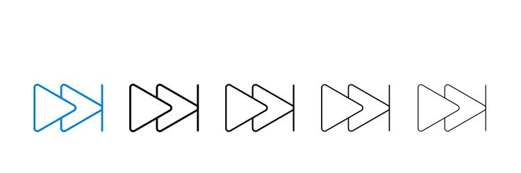 forward icons in five different stroke sizes vector image