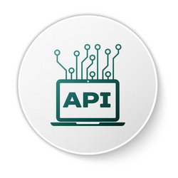 green computer api interface icon isolated vector image