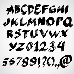Hand drawn grunge font alphabet Royalty Free Vector Image