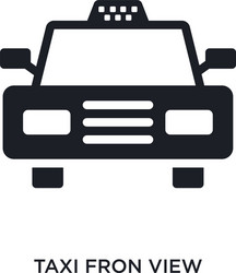 Taxi fron view isolated icon simple element from vector