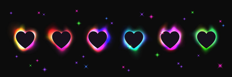 abstract blurred neon gradient shapes with heart vector image