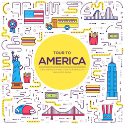 country usa travel vacation guide of goods places vector