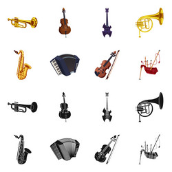 isolated object of music and tune sign set vector image