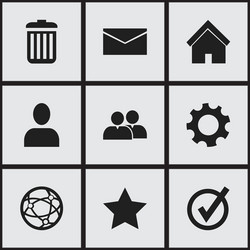 Set of 9 editable web icons includes symbols vector