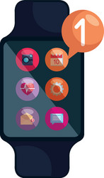 smartwatch with menu applications and speech vector image
