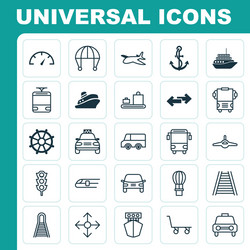 Transportation icons set collection of taxi vector