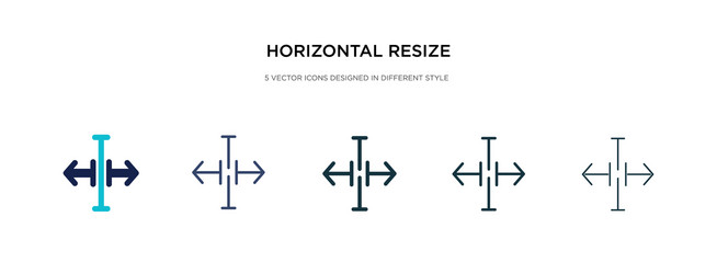 horizontal resize icon in different style two vector image
