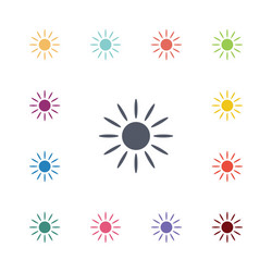 Sun flat icons set vector