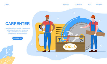 Smiling male carpenter standing in workshop Vector Image