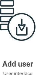 add user outline icon thin line black vector image