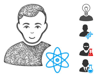 atomic scientist web mesh vector image