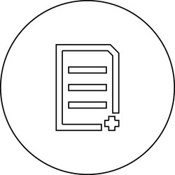 document sheet add black icon in circle outline vector image