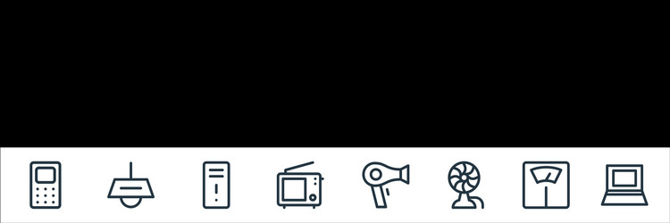 electronics line icons linear set quality vector image