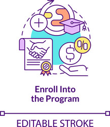 enroll into internship program concept icon vector image