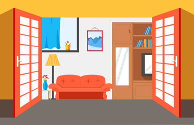 house room background flat vector