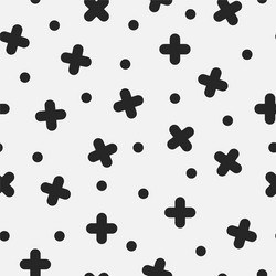 Seamless mosaic cross pattern in retro memphis vector