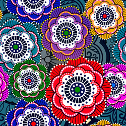 Seamless pattern with abstract flowers eps 10 vector