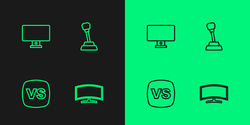 set line computer monitor vs versus battle vector image
