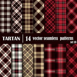 Set tartan seamless pattern in different colors vector