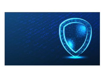 shield protection system binary code cyber vector image