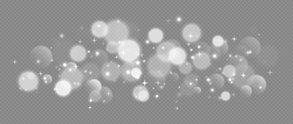white bokeh with stars and sparkles shiny overlay vector image