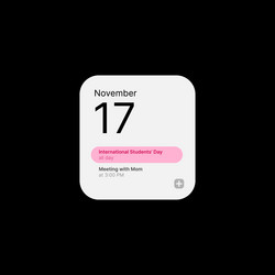 Calendar widget ui concept on black background vector