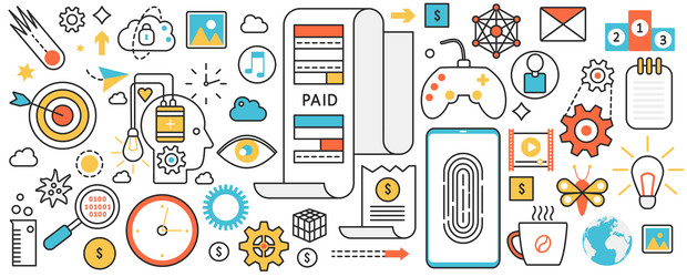 digital payment system and user access vector image