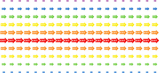 exit arrow shape halftone spectrum grid vector image