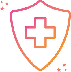 isolated cross inside shield gradient style icon vector image
