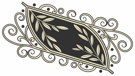 ornate leaf scroll decorative element design vector image