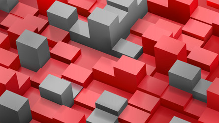 Red and Gray Cube Pattern vector image