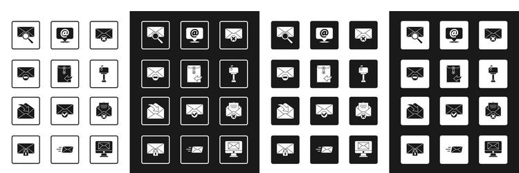 set delete envelope with magnifying vector image