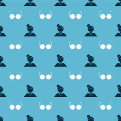 Set teacher and glasses on seamless pattern vector