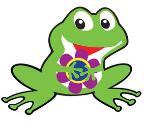 simple childish frog Vector Image