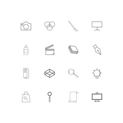 creative process and design linear thin icons set vector image