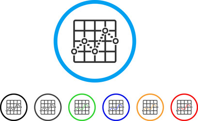dotted line grid plot rounded icon vector image