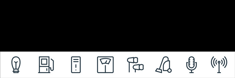 electronics line icons linear set quality vector image