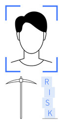 facial recognition with risk analysis and data vector image