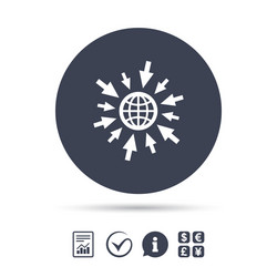 go to web icon globe with mouse cursors vector image