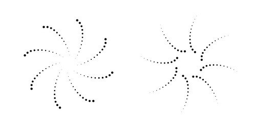 halftone circular dotted frames set circle dots vector image