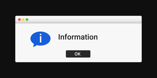 modern window message with information in white vector image