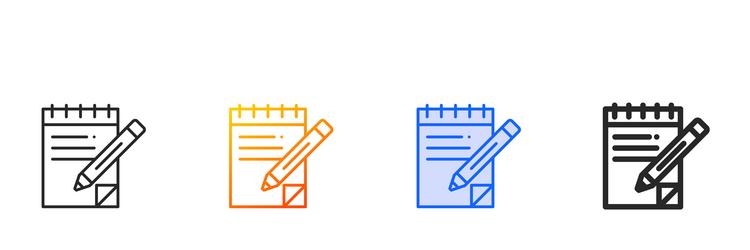 notebook iconthin linear gradient blue stroke vector image
