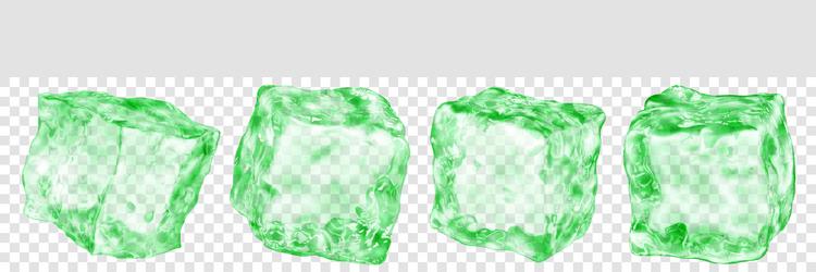 set of transparent ice cubes vector