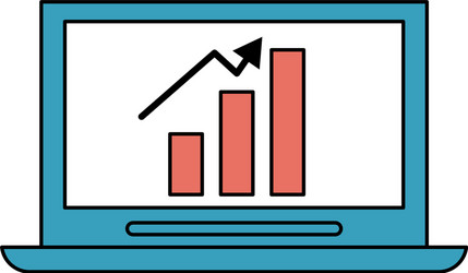 bar graph chart icon image vector image