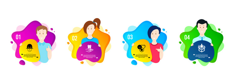 smile face recognition and loyalty program icons vector image