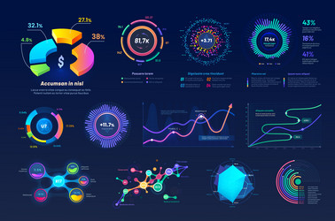 ui interface graphs charts infographic elements vector image